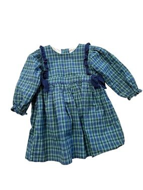 Cecil and Lou Blue & Green Plaid Girls' Dress